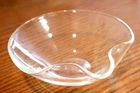 Vintage Steuben Signed Clear Crystal Art Glass Crimped Edge Bowl 6"