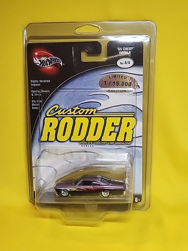 100% Hot Wheels Custom Rodder '65 Chevy Impala Purple mit Flammen mit Protector 🔥A9 - Bild 5 von 17