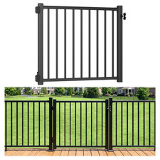 42In X 4Ft Aluminum Deck Gate Kit, ASTM E985 Certified, Black  Cuttable Texture
