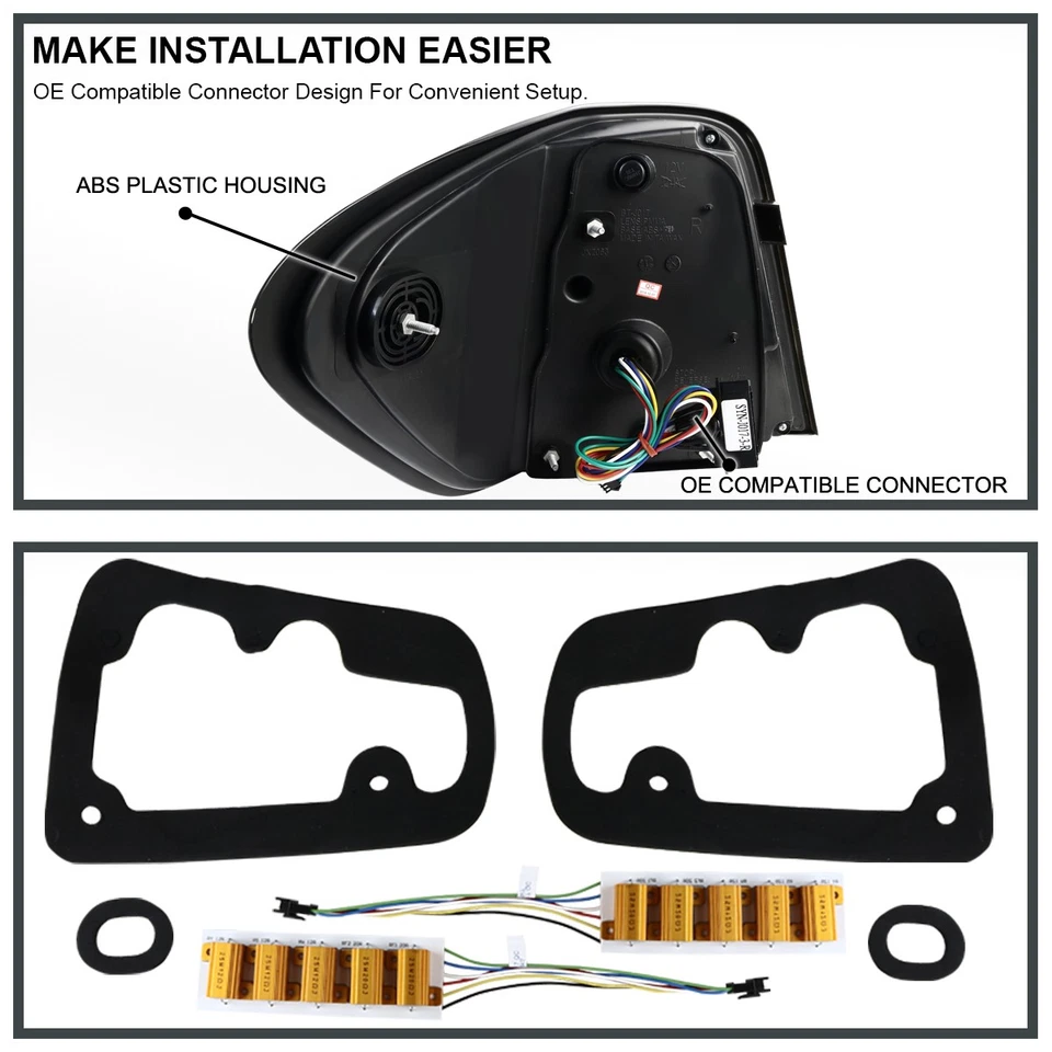 Black Fits 2006-2011 Mercedes Benz W164 ML350 ML450 LED Bar Tail Lights Lamps Foto 4 de 4