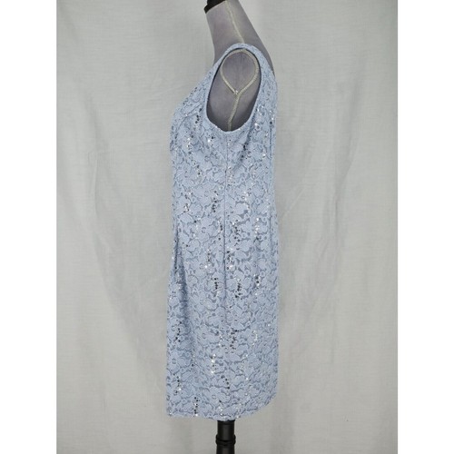Alex Evenings Suit Petites 12P Blue Open Jacket Lined Sequin Sheath Dress Formal - Picture 20 of 24
