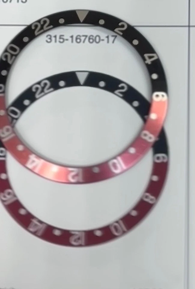 Fábrica Rolex 16710 descolorido a rosa "Coke" bisel inserto Foto 2 de 4