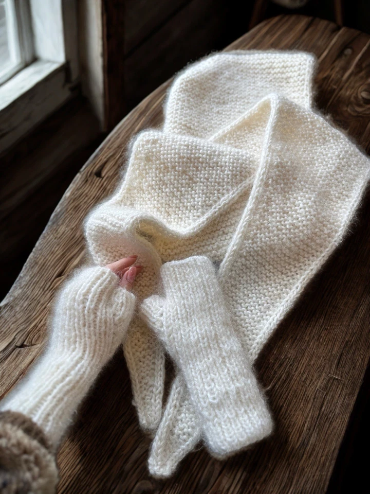 Premium Handmade Sophie Hood & Mittens – Wool, Mohair & Alpaca - Image 2 of 4