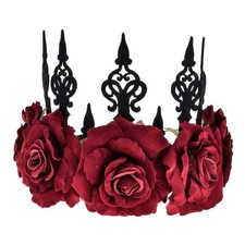 Love Sweety Halloween Vintage Crown Rose Headband 1 Count Pack of 1 , A Red