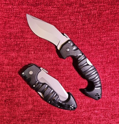 Spartan Warrior 4.5 inch Kukri Blade Tactical Folding Knife W/Tri-Ad Lock Black