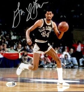 George Gervin HOF Signed San Antonio Spurs 8x10 Basketball Photo AUTO JSA