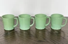4 Fire King Jadeite D Handle Mugs
