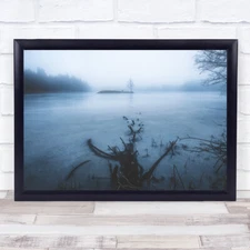 Dead Tree Vs Alive blue landscape Wall Art Print