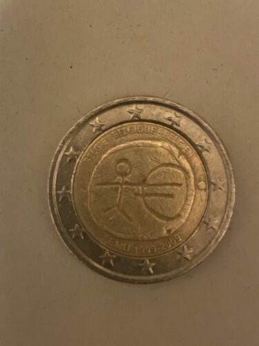 2 Euro Münze FEHLPRÄGUNG 2009 Belgien 10 Jahre WWU (EMU 1999-2009) - Bild 1 von 2
