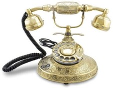 New Golden Finished Nautical Solid Telephone Victorian Brass Rotary Dial Working