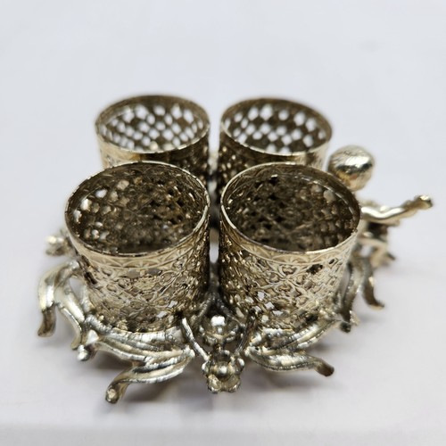 Vintage Silvertone SF Sam Fink Vanity Lipstick Holder Stand Stamped Holds 4 - Picture 9 of 10