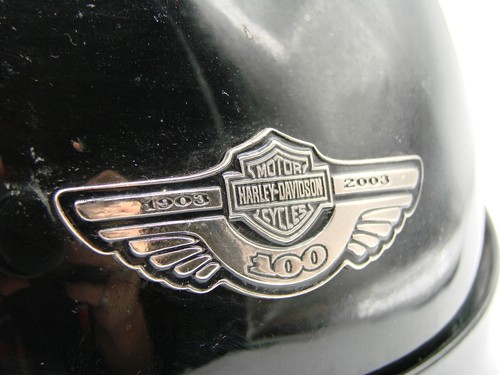 Harley Davidson Motorcycles 100th Anniversary Half Helmet Black Size X-Small DOT - Picture 5 of 13