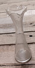 6 Inch Ruffled Top Clear Glass Flower Vase