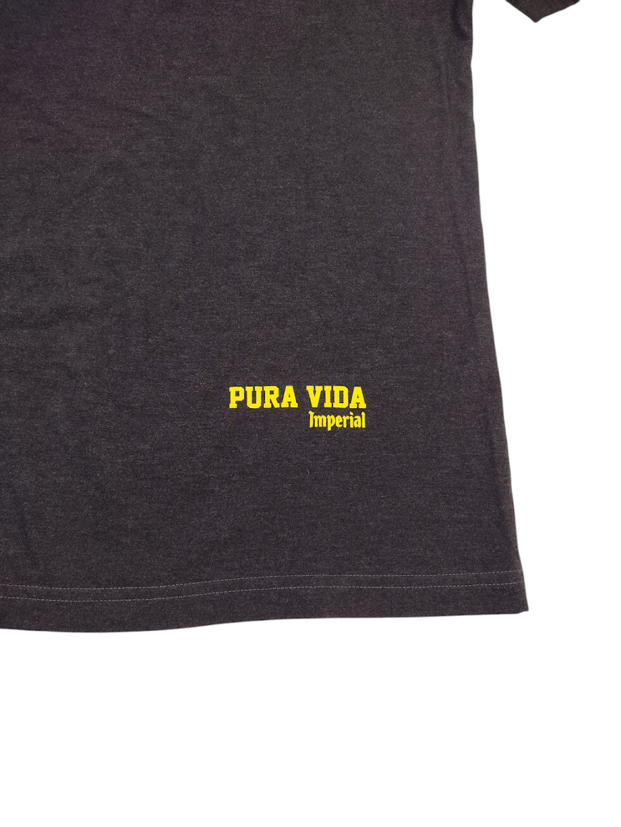 Pura Vida Desde Imperial Cerveza Beer Costa Rica T Shirt Men Large - Gray Yellow View 6