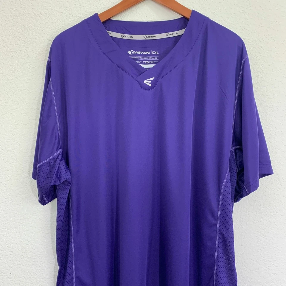 NUEVO CON ETIQUETAS Para Hombres XX Grande XXL Easton Adulto M5 Homeplate Camiseta Deportiva Púrpura Foto 4 de 4