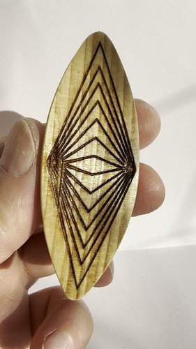 Tatting shuttle with deep engraved 3D design 3 inch long - Video 1 of 1