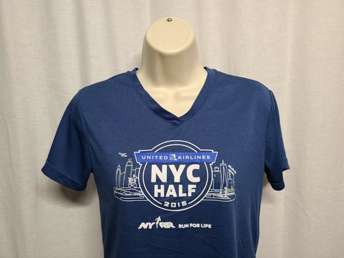 2015 NYRR United Airlines NYC Half Womens Medium Gray Jersey - Picture 2 of 10