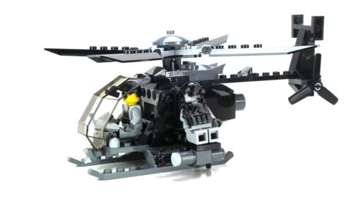 AH-6 Little Bird with 3 Rangers Army helicopter made w/ real LEGO® bricks - Picture 4 of 5