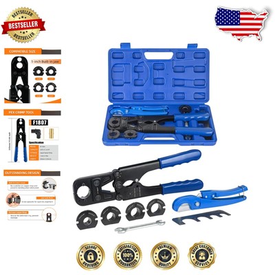 Superior 5 Size PEX Crimping Tool Kit with Pipe Cutter & Gauge - ASTM F1807