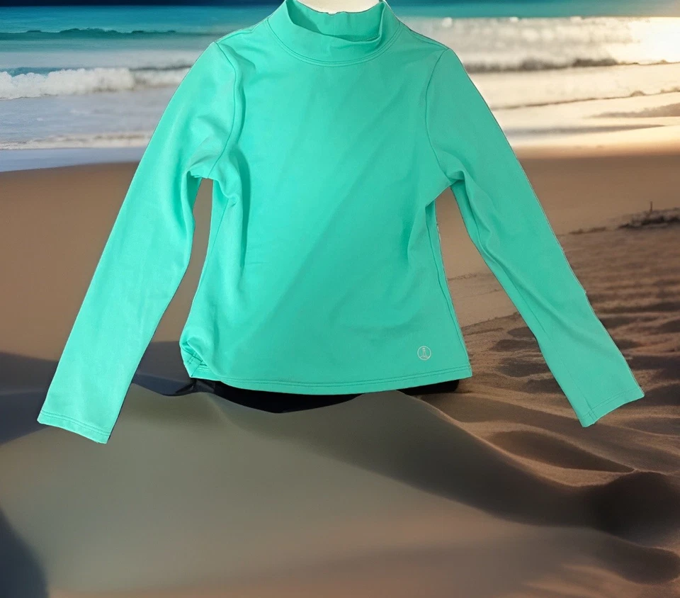 Camisa de natación acuática Lands end para niños protección contra erupciones atlética espuma de mar manga larga talla 6x-7 Foto 4 de 4