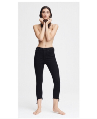 Rag Bone Nina High Rise Skinny Jeans in Black Size