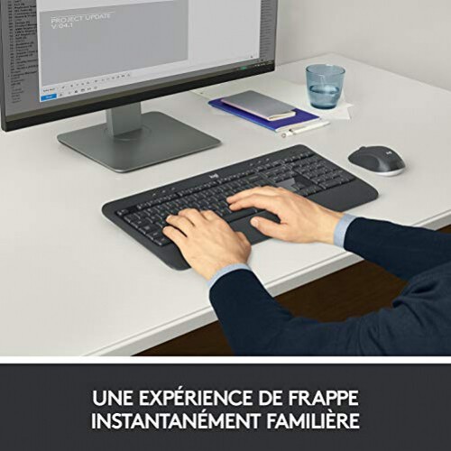 logitech MK540 Advanced Tastatur RF Wireless Schwarz, Weiß (FRA Layout - AZERTY) - Afbeelding 4 van 8