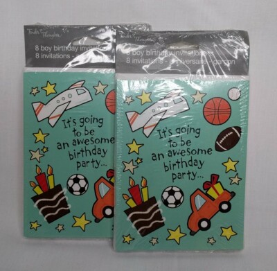 Lot Of 2 Tender Thoughts Boy Birthday Invitations 2 Packs Of 8 (16 invitations)