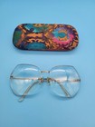 Vintage Shuron EA Rimless Frame Large Eyeglasses & Case RARE Lens Bifocal 135