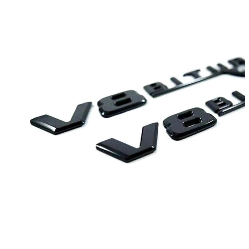 Gloss Black C63S AMG V8 BITURBO Emblem Badge For Mercedes W205 C205 C63 C-Class - Image 4 of 4