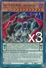 3X Yugioh Go! - D/D/D Divine Zero King Rage GFP2-EN080 Ultra Rare 1st Edition NM