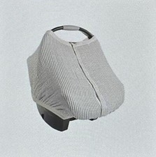 Little Unicorn Cotton Muslin Car Seat Canopy - Gray Stripe NEW