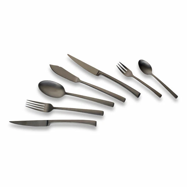 Echtwerk Tafelbesteck Essbesteck Besteck Set AVELINO 42lg Black Edition B-WARE 