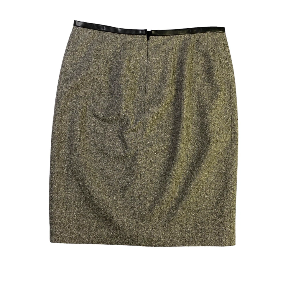 Falda Lápiz Corta Vintage Mezcla Lana Hecha en EE. UU. Shelli Laundry Negra Blanca Talla 4 Foto 2 de 4