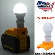 LED Work Light For Dewalt 20V MAX Lithium Battery Portable E27 Bulb Lamp Indoor