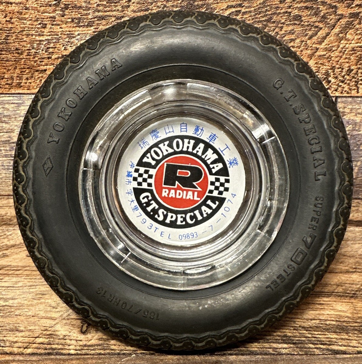 ji-n  YOKOHAMA Rare Vintage ~ “Yokohama Tire Ashtray”~ G.T. SPECIAL SUPER 70~ 6