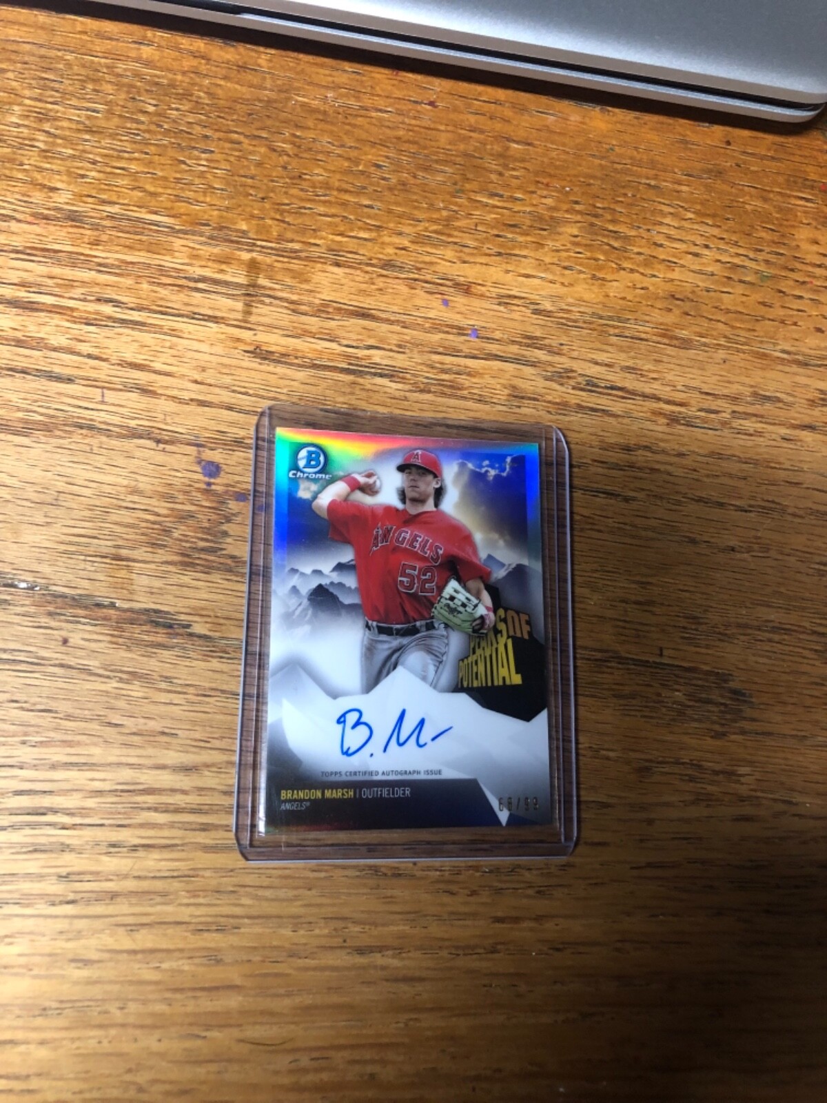 Brandon Marsh Autographed Signed 2018 Bowman Chrome