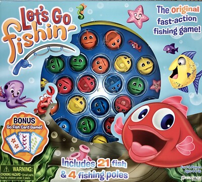 Let's Go Fishin' Classic Fishing Game Original Interactive 4 Player Kids Fun