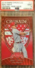 2018 Panini Crusade Ruby Wave #19 Mike Trout 058/199 PSA 9 Mint 