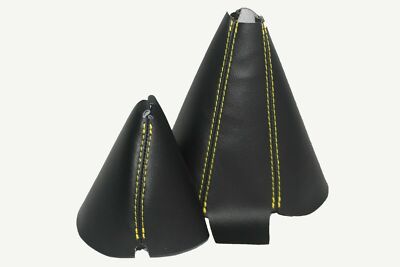 w/Yellow Stitch Vinyl Manual & E-Brake Boot SET For 90-96
