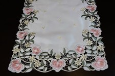 Mantel individual bordado de encaje bordado corredor de mesa boda fiesta eventos