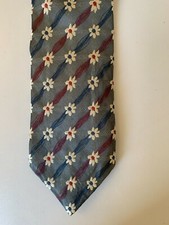STRATFORD Tie Rack 100% silk grey floral mens...
