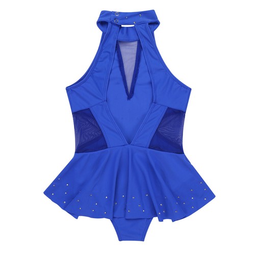 Kids Girls Ballet Dance Dress Sparkle Rhinestone Mesh Leotards Skating Costumes - Picture 50 of 52