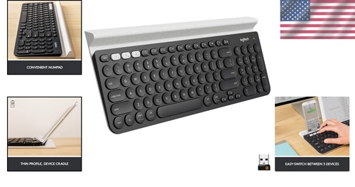 Logitech K780 Multi-Device Wireless Keyboard: Comfort & Versatility in Speckles - Picture 2 of 10