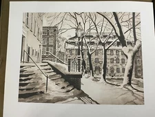 Fred Bees (1917 - 2002) "Old Moravian Hospital" Sepia Tone Print