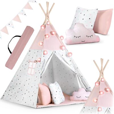 NUKIDO Montessori Style Children's Teepee Cotton and Wooden Frame with
