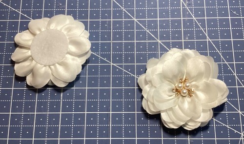 16- 3” White Chiffon Flowers - Picture 3 of 3