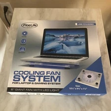 Fine Life Cooling Fan For Laptop & Gaming Systems 6" Fan with LED Light - NEW