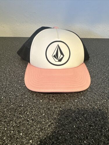 Volcom Girl Talk Women's Trucker Hat - Blush Pink, White, And Black Worn Once