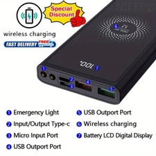 10000000mAh Portable Power Bank USB LCD External Battery Charger For Cell Phone