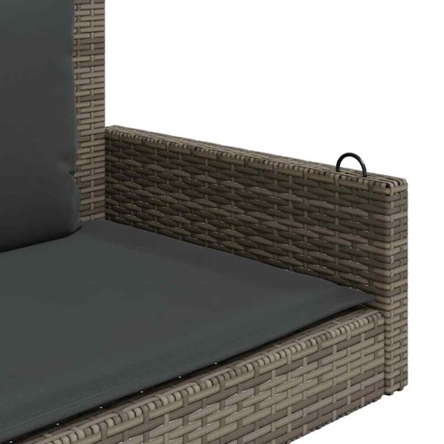 Hängebank mit Kissen Poly Rattan Hängeschaukel Schaukelbank Gartenschaukel - Bild 7 von 9